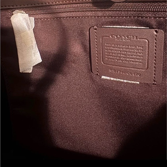 Unique Coach Brown Signature Tote with Purple and Orange Floral Print - Picture 6 of 8